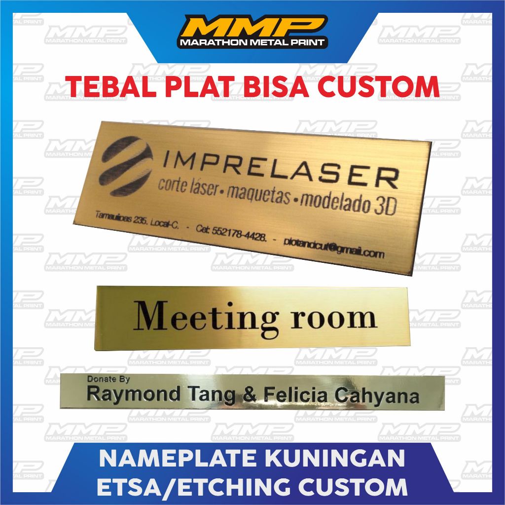 

MMP marathonmetalprint Nameplate Custom Panel Plat Kuningan Etsa / Etching, Gravir