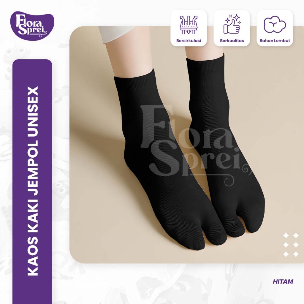 Flora Kaos Kaki Jempol Pria Wanita Kaos Kaki Olahraga Panjang dan Tebal Kaus Kaki Tabi Jepang Warna 