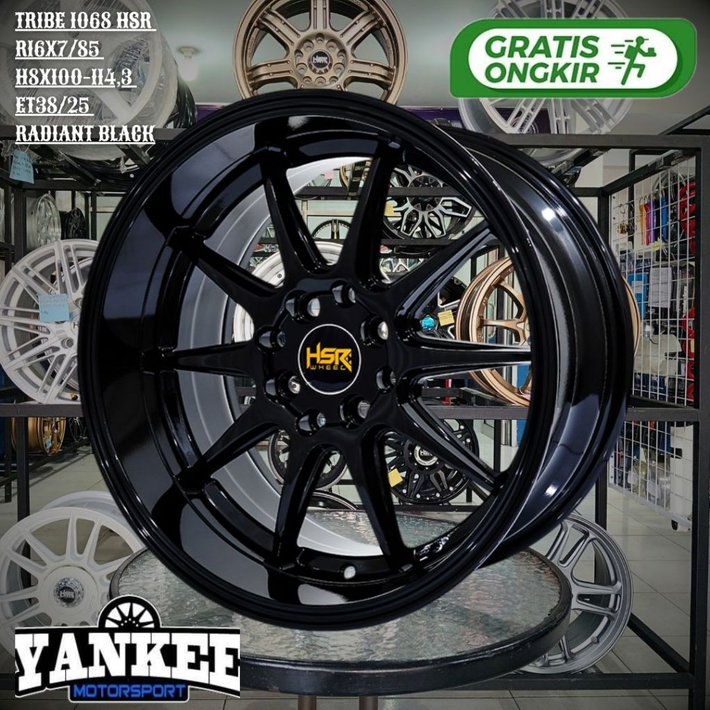 Pelek Mobil Celong Ring 16 LEBAR 7/8,5 HSR TRIBE R16 velg untuk BRIO,AGYA,YARIS,BALENO,AVANZA