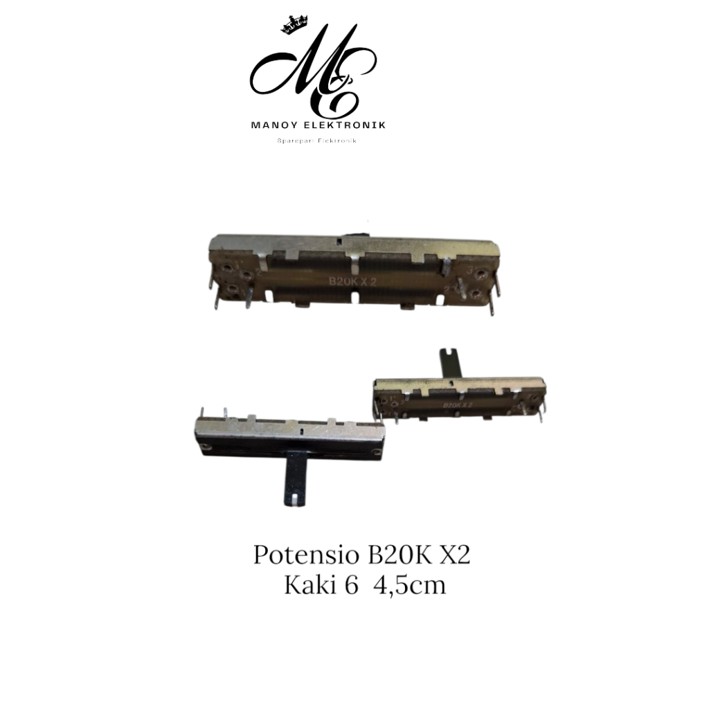 2pcs - Switch Geser / Potensio B20K X2 Kaki 6 4,5cm
