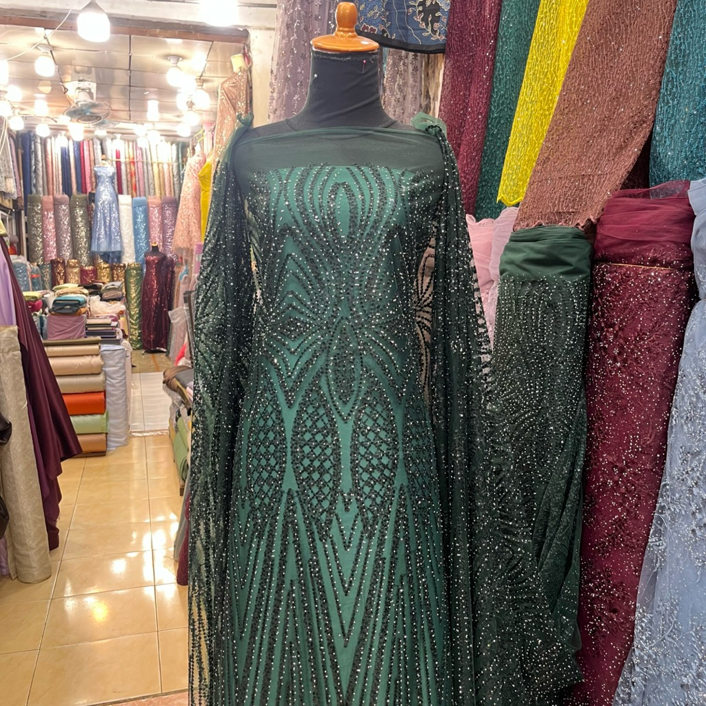 [8 WARNA TILE] BAHAN KEBAYA/GAUN TILE PAYET STONE PREMIUM