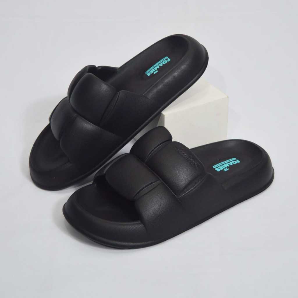 Sandal Wanita Slip On Puffy Empuk Warna Lucu Model Terbaru Sandal Wanita Selop Puff Lucu Fashionable