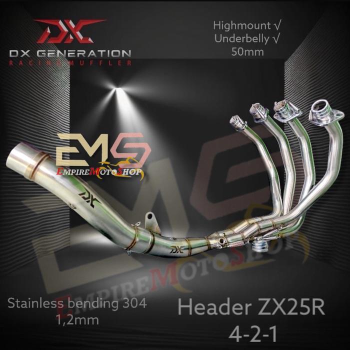 DX Header Leher Knalpot ZX25R ZX 25 R ZX25 R ZX4 untuk Silencer Leovince dan Arrow