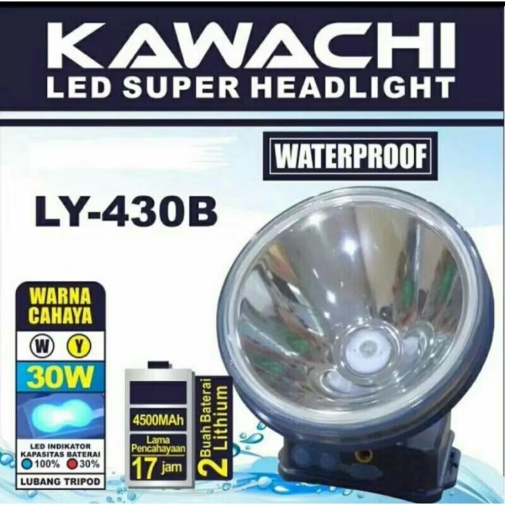 Senter Kepala ( cahaya kuning ) Kawachi 30 watt LY-430B