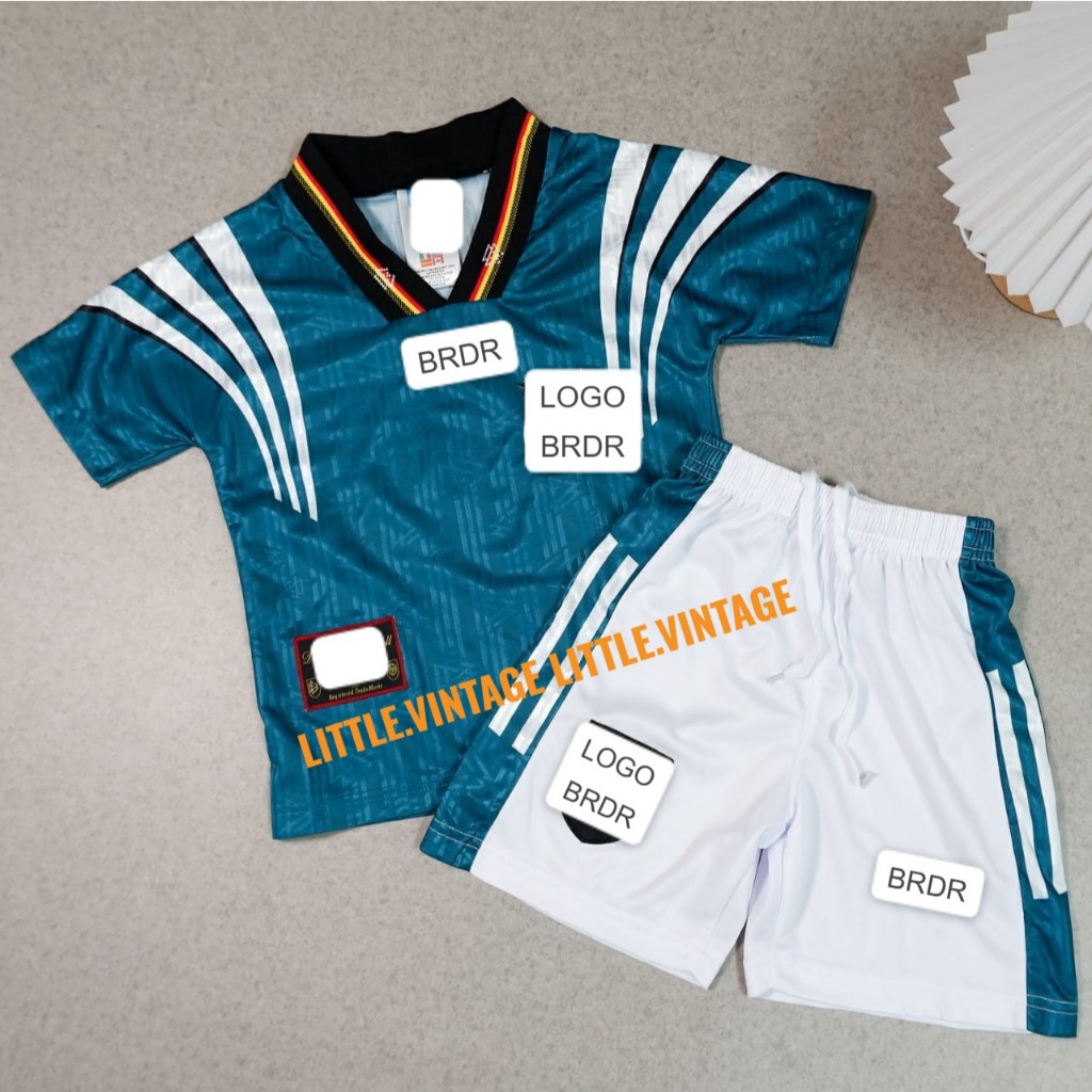 96 - 1 SET SETELAN JERSEY ANAK ANAK JERMAN AWAY 1996- BAJU BOLA KIDS - CELANA BOLA ANAK ANAK
