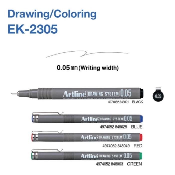 

SPIDOL / PULPEN DRAWING PEN MARKER ARTLINE EK-2305 0.05 MM HITAM