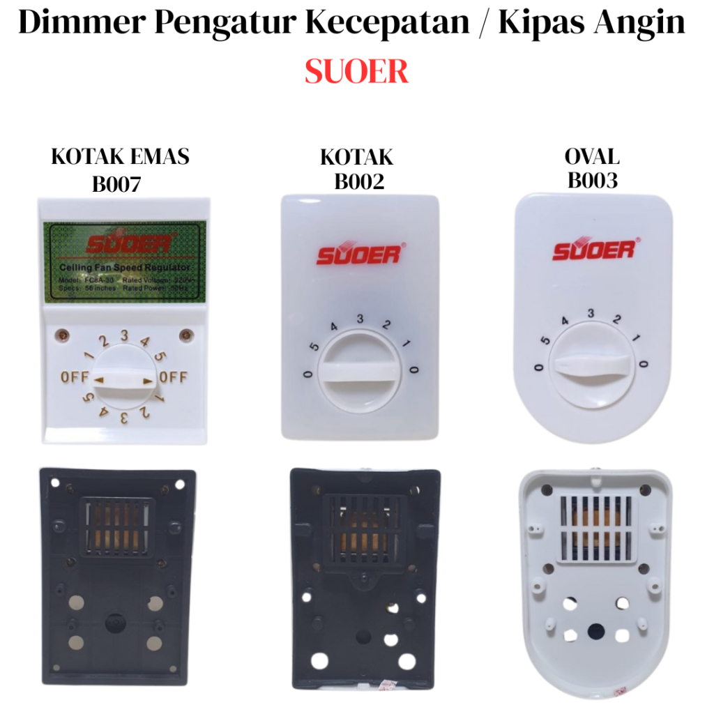 Dimmer Pengatur Kecepatan Kipas Angin / Swicth Kipas Angin SUOER 5 Speed