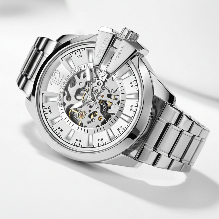 Jam Tangan Pria Belleda 9473 Automatic Stainless Steel – Original Anti Air 30M Jam Fashion Mewah