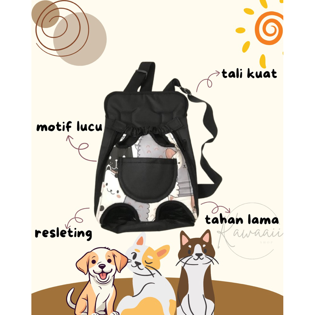 Gendongan Hewan Kucing Anjing Lucu | Pet Carrier Pet Cargo Kucing Anjing / Pet Travel Bag