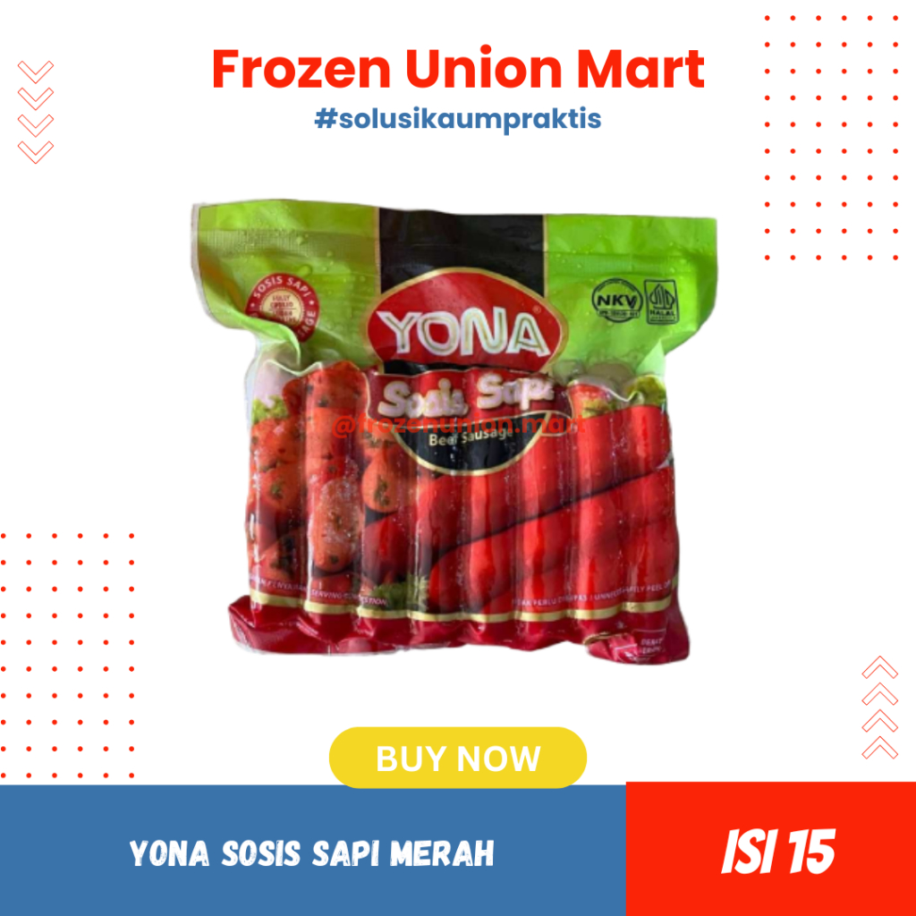 Yona Sosis Sapi Merah 15 Pcs 450 Gram | Sosis Sapi Premium