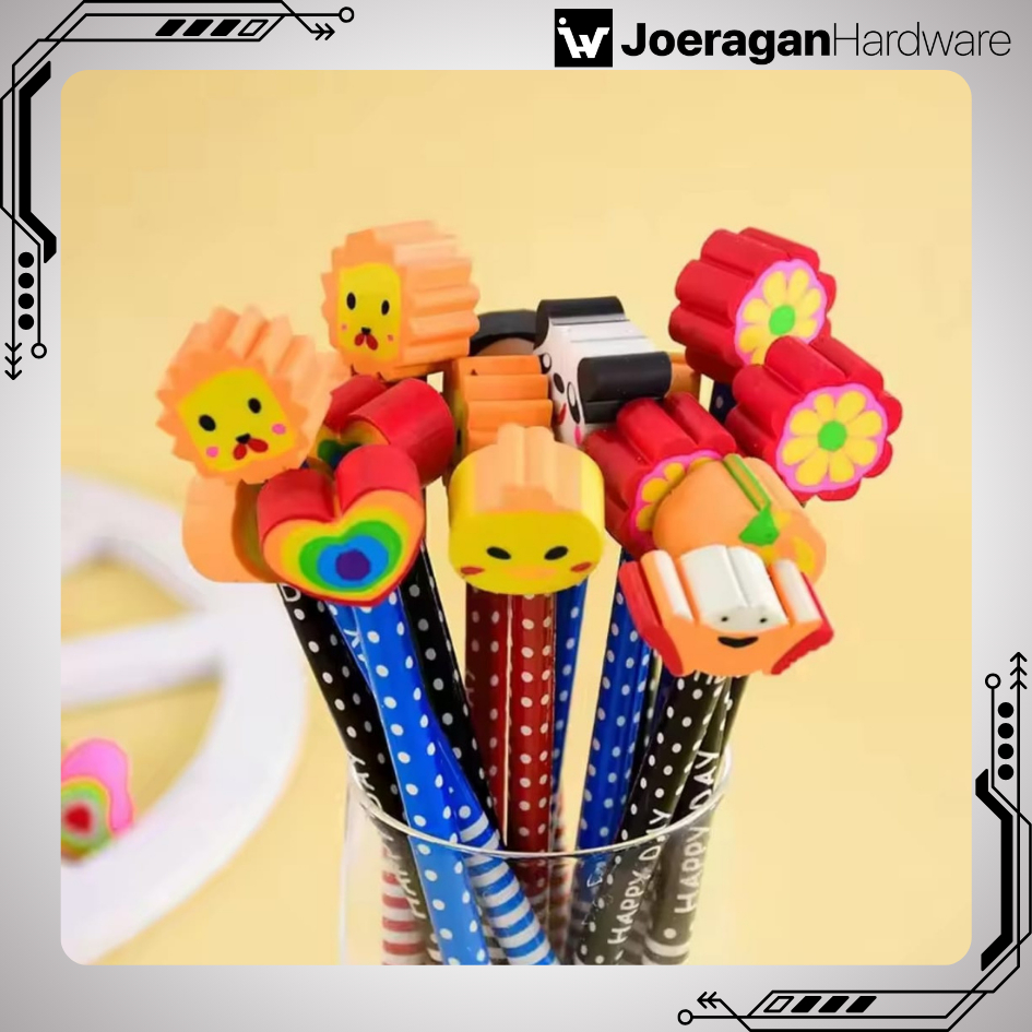 

Pensil Karakter Unik Dan Lucu 3D Motif Polkadot Dengan Penghapus