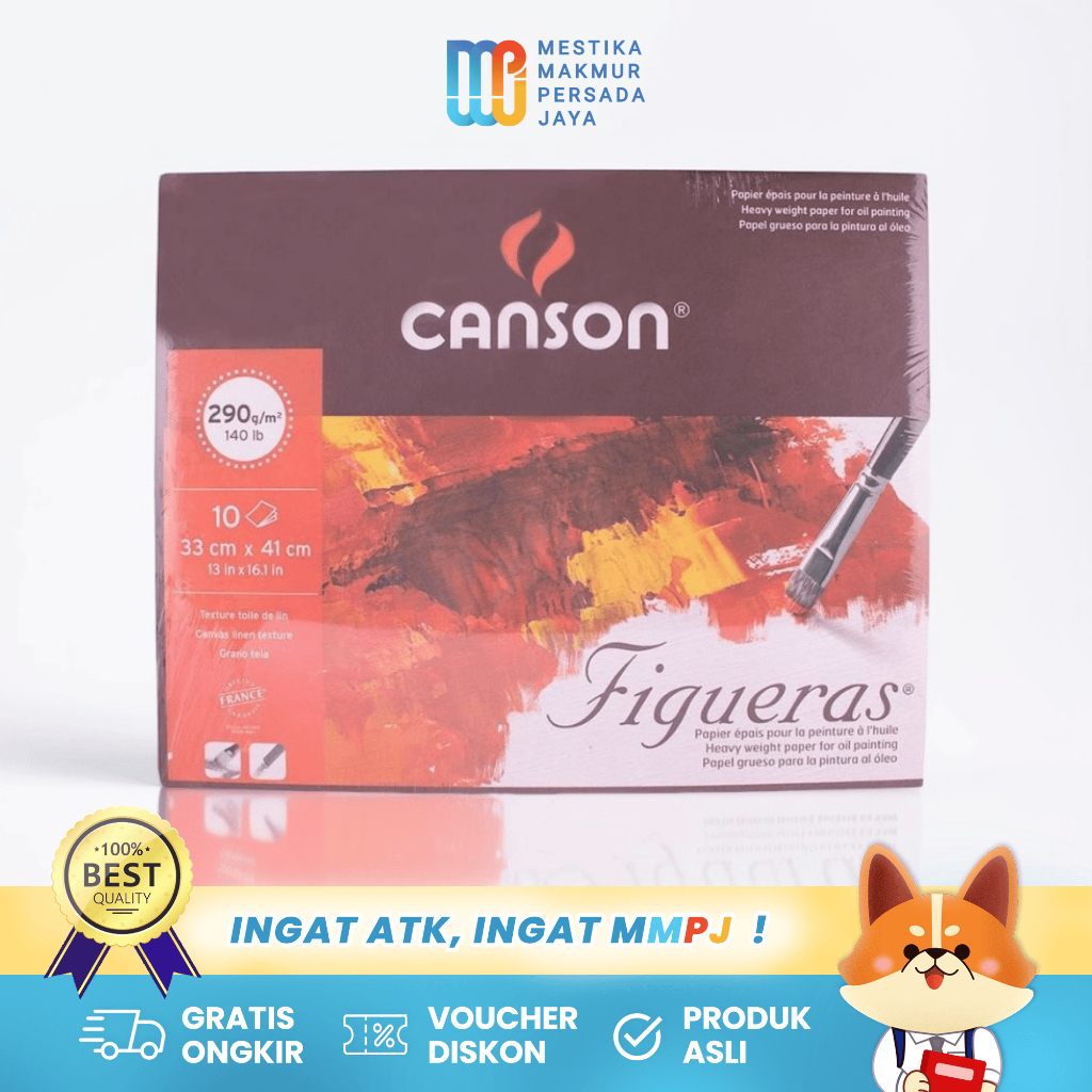 

Canson Figueras Oil Painting Paper 41x33cm 290gsm – 10 Lembar Natural White 200857222