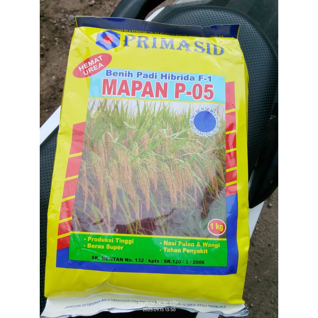 BENIH PADI MAPAN 05 1KG PADI HIBRIDA F1 MAPAN 05 ORIGINAL PRIMASID KEMASAN BARU EXP 04-09-2026