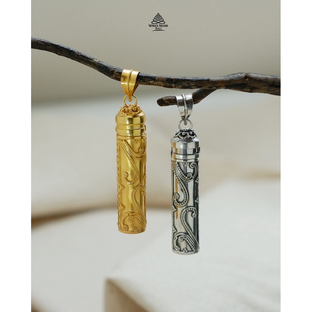 Liontin Tube Jawan Jumbo Perak 925 dan Lapis Emas