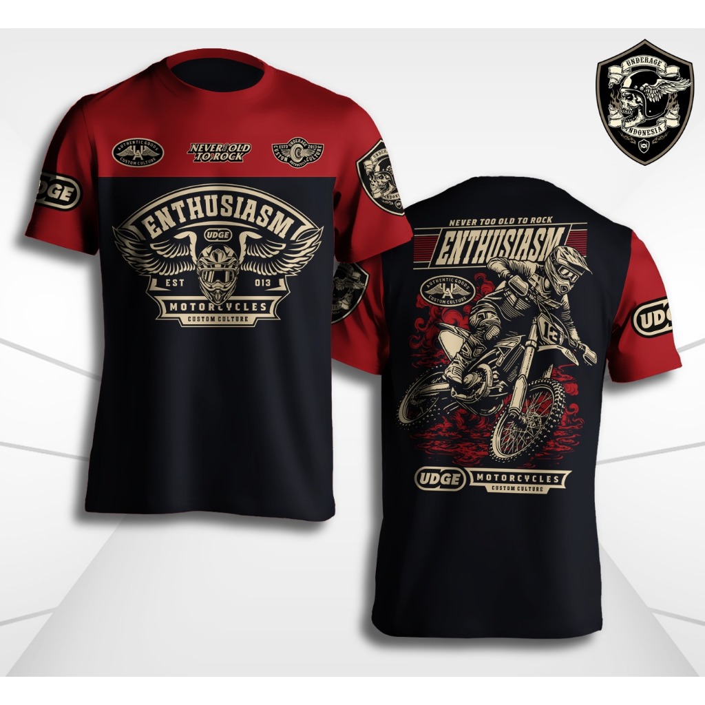 UNDERAGE Kaos Pria Distro Baju Atasan Lengan Pendek - Tshirt Motor UG 246