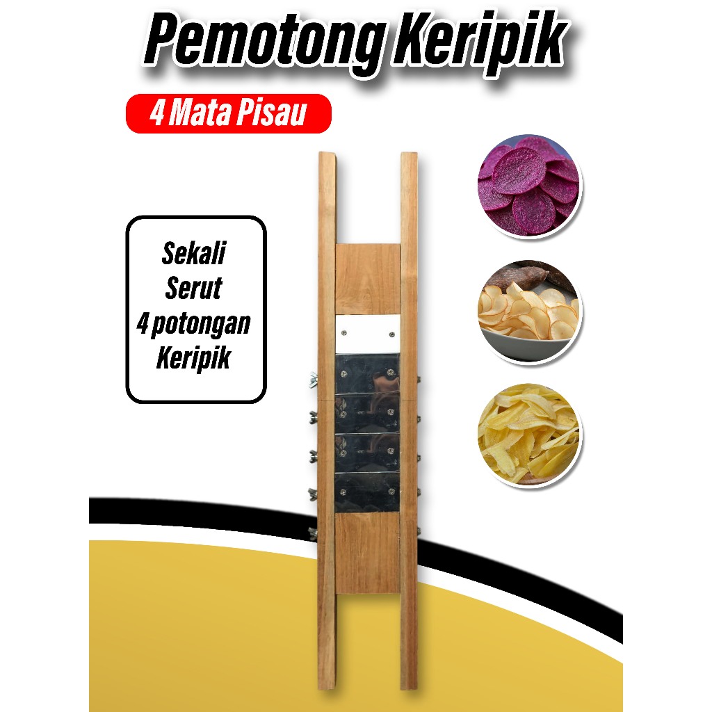 Parutan Keripik Pisang Singkong 4 mata Pisau Tajam anti karat