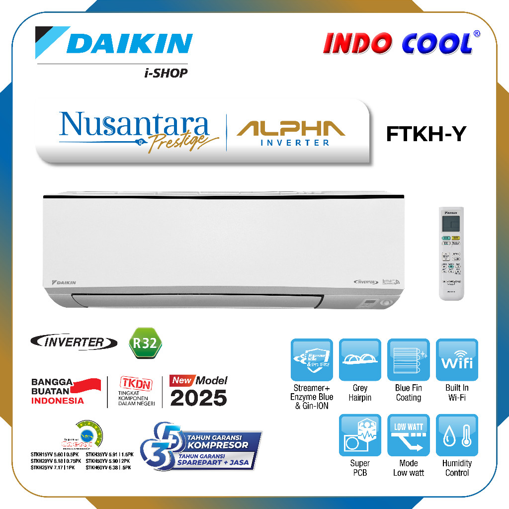 AC DAIKIN ALPHA INVERTER 2 PK 2PK FTKH50 Nusantara Prestige