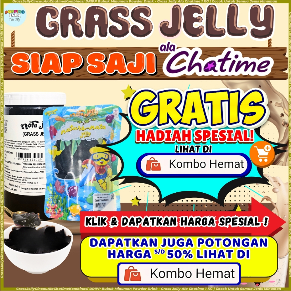GrassJellyCincauAlaChatimeKombinasi DRIPP Bubuk Minuman Powder Drink - Grass Jelly Ala Chatime 1 KG 