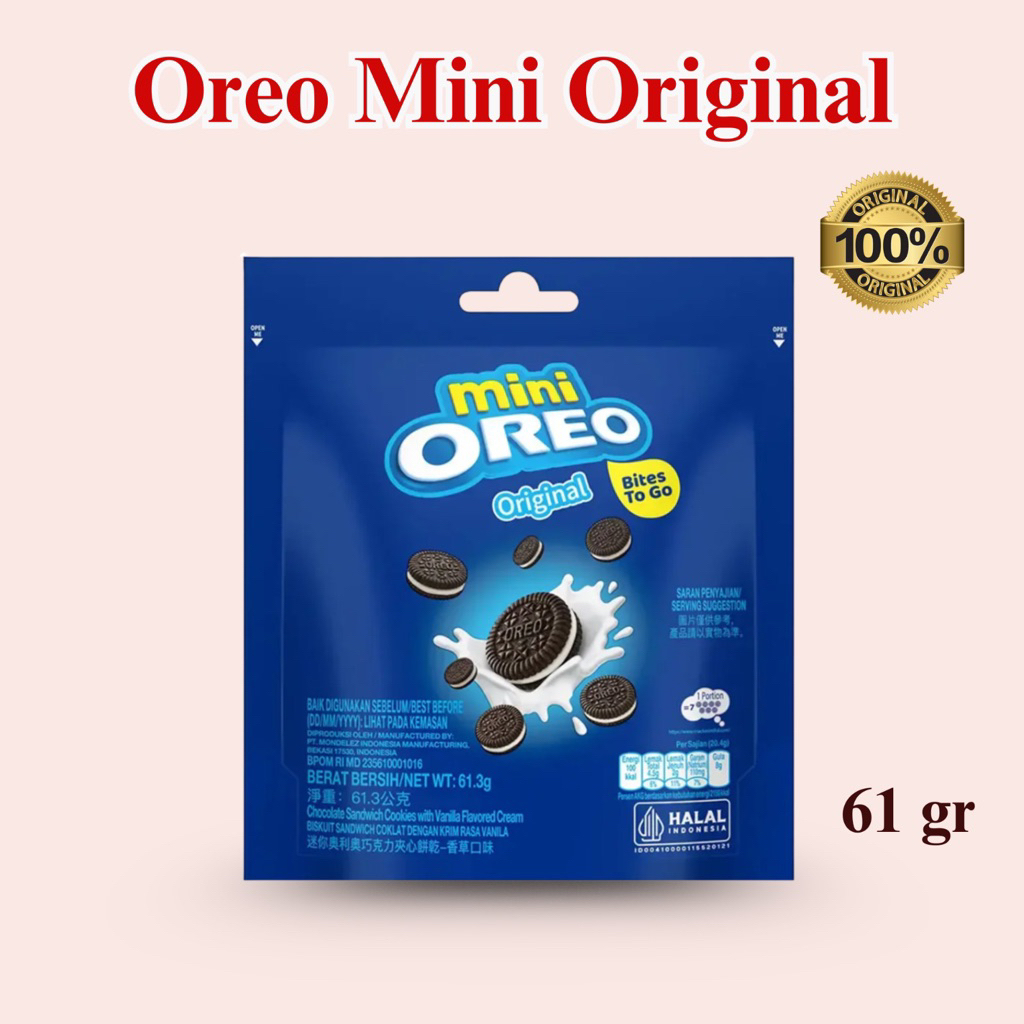 

Oreo Mini Biskuit Krim Vanilla 61.3gr / Oreo Mini Pouch