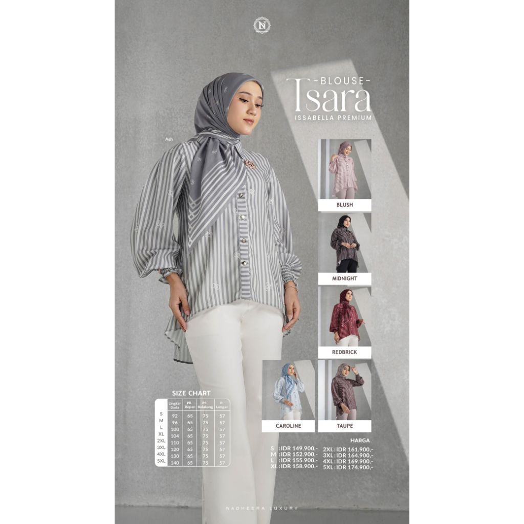 TSARA SERIES ( BLOUSE,TUNIK, MIDI, DRESS, & SCARF) BY NADHEERA LUXURY✨