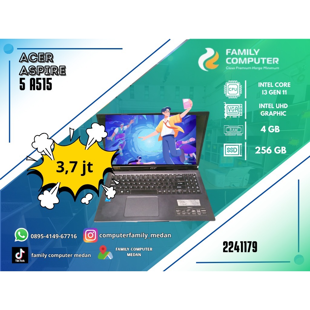 ACER ASPIRE 5 A515 | INTEL CORE I3 GEN 11 | INTEL UHD GRAPHIC