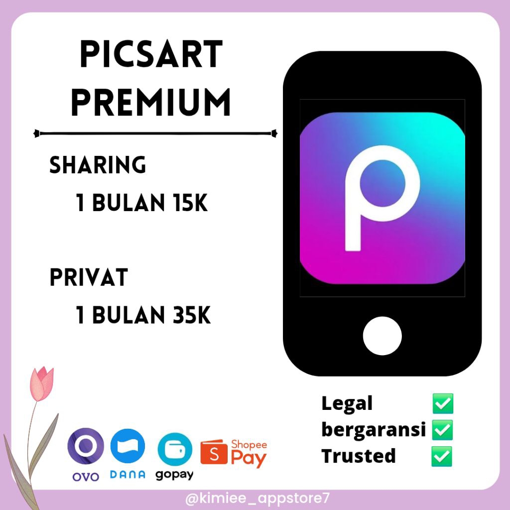 READY PICSART PREMIUM FULL GARANSI