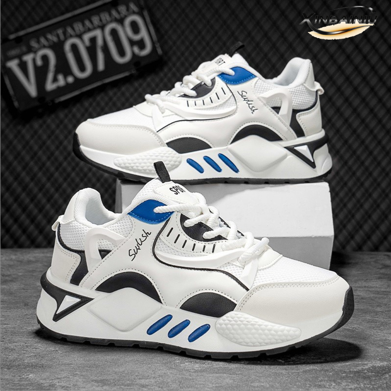 XINBAINIU Sepatu Sneakers Sport Pria Anti Licin Running Tinggi 5/10cm