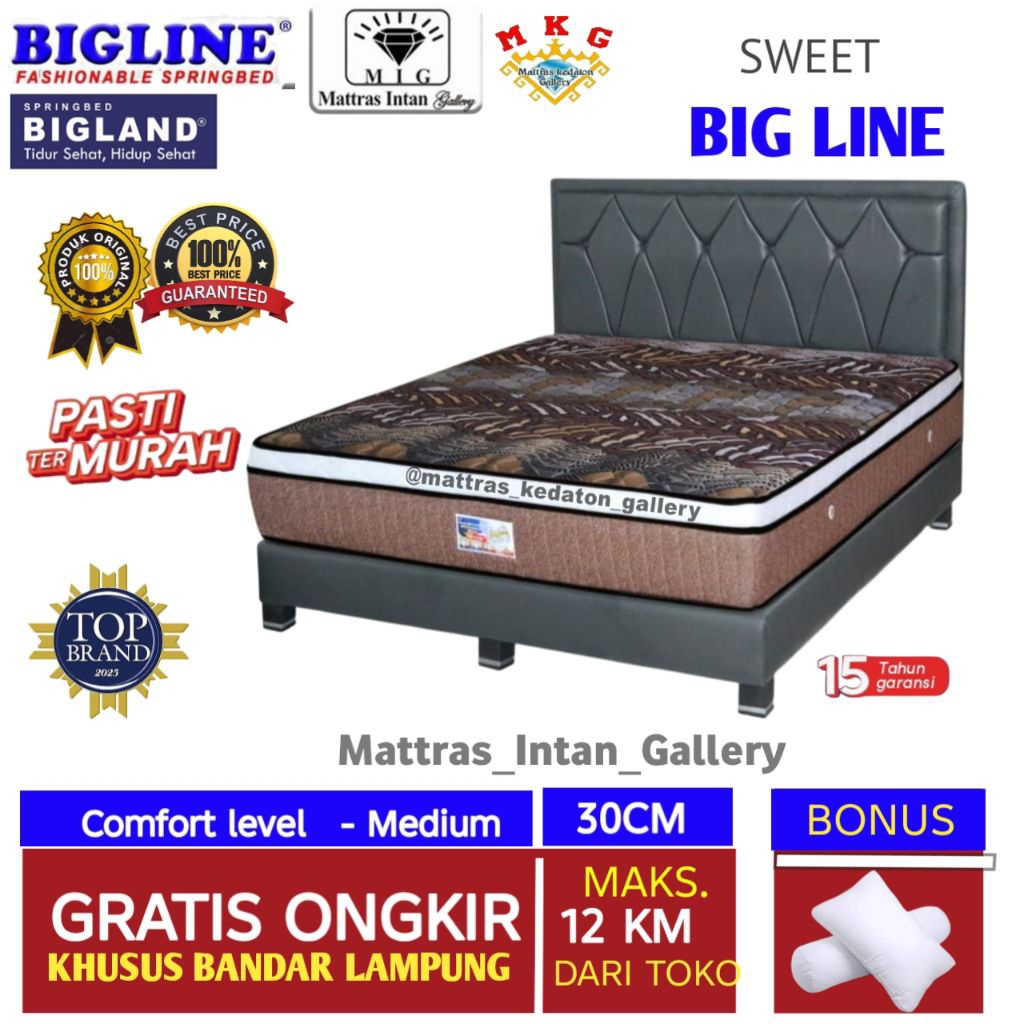 BIGLINE SPRING BED SWEET BY BIGLAND KASUR MATRAS MATTRESS FULL SET
