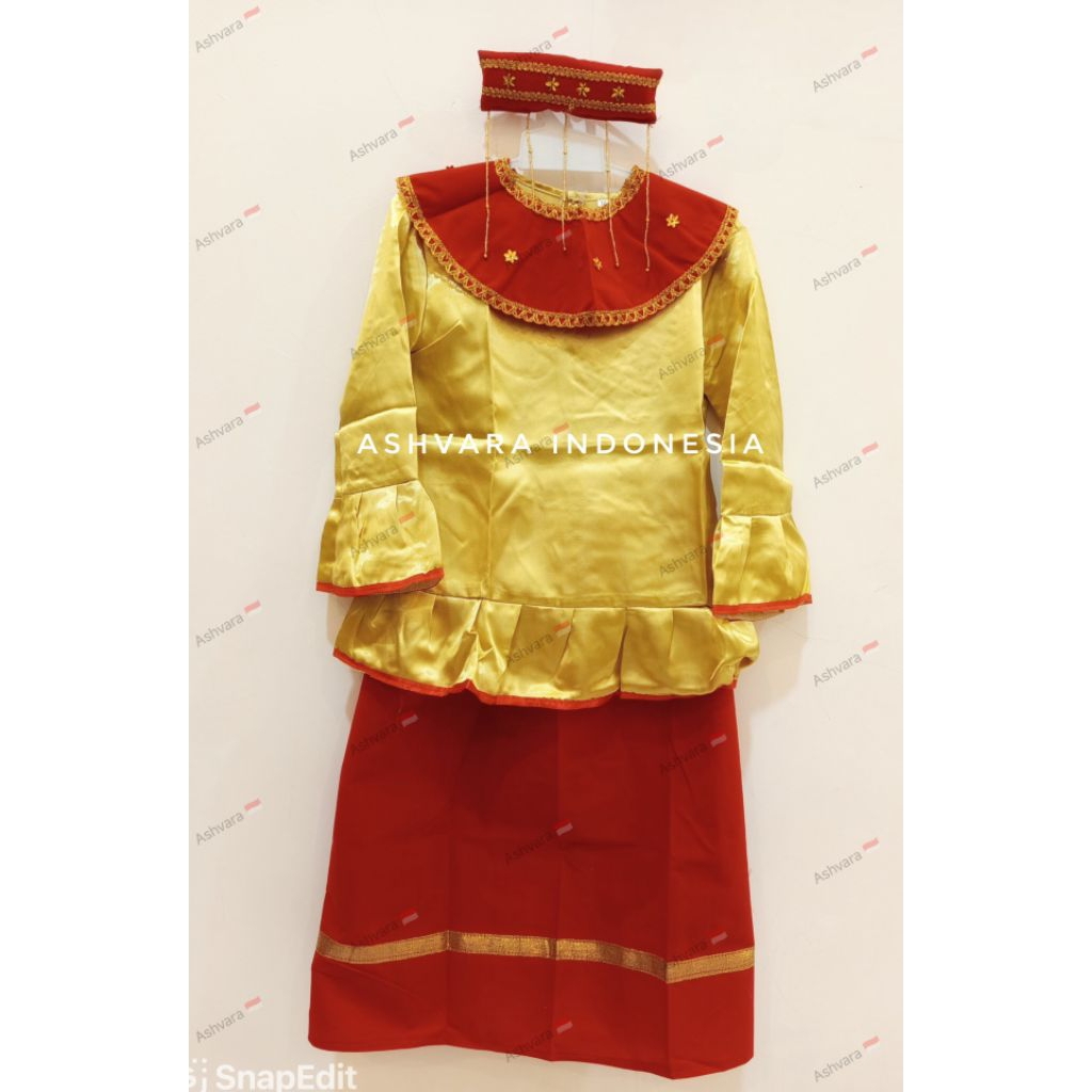 Baju adat Betawi Cadar/Jakarta anak TK, SD Perempuan