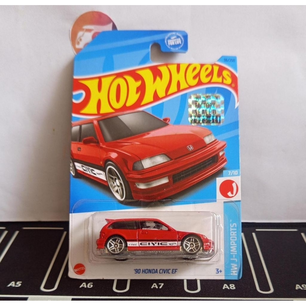 Hot wheels honda civic EF merah factory sealed