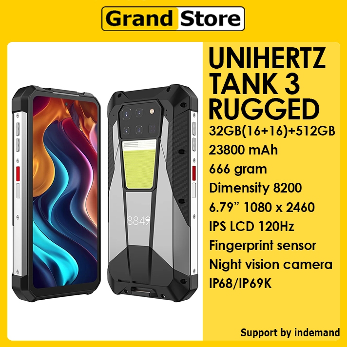Unihertz Tank 3 5G 32GB/512GB Night vision 23800mAh 120W 6.79" IPS LCD 120Hz Rugged Smartphone