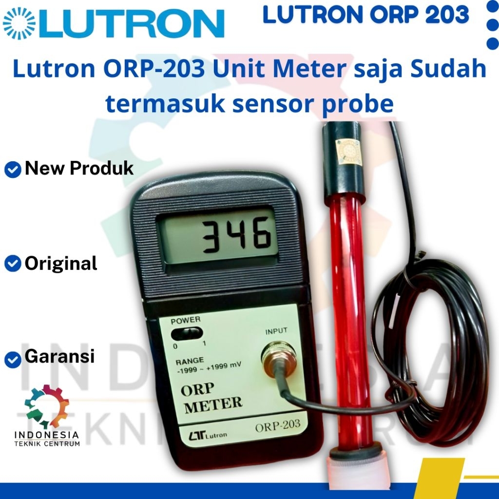 Lutron ORP-203 ORP Meter termasuk ORP Probe ORP-14