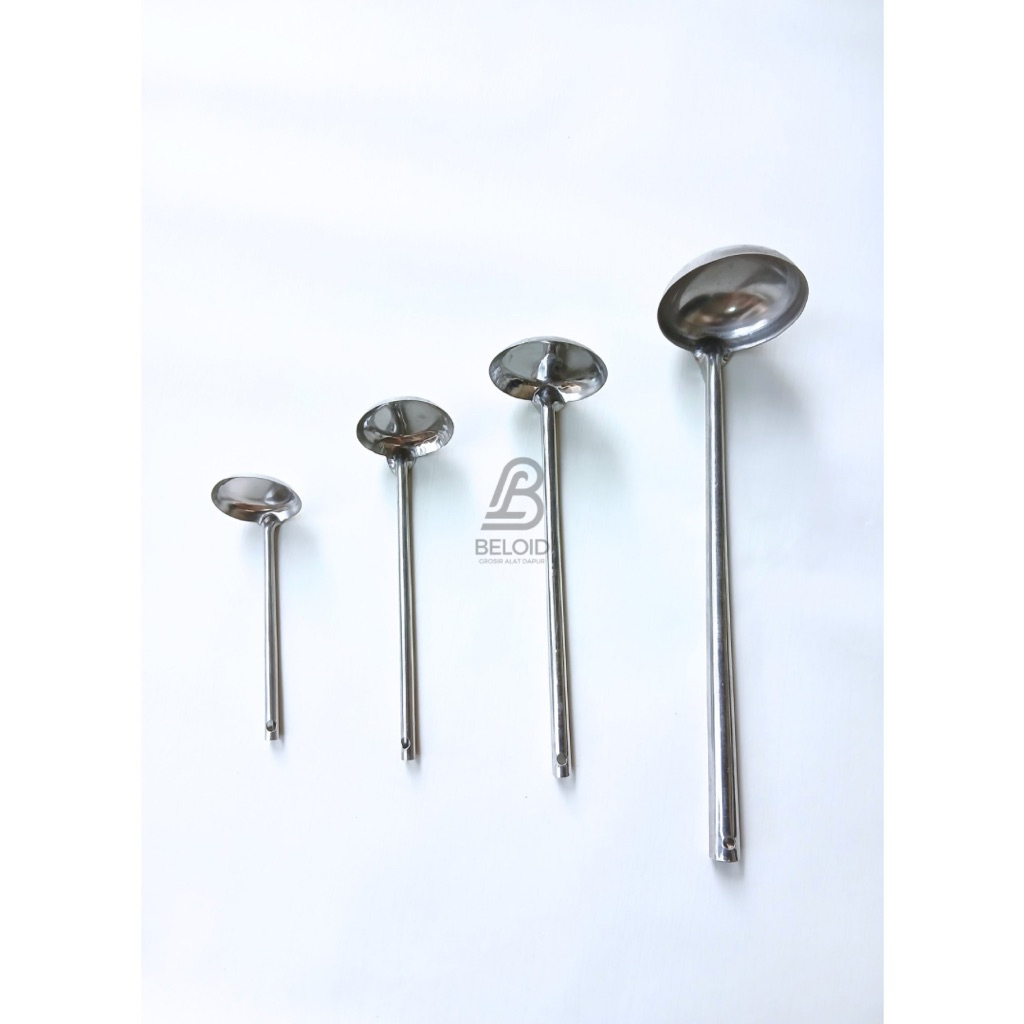 Irus Sayur Terusan Stainless / Irus Bakso / Sendok Sayur / Centong Sayur Stainless