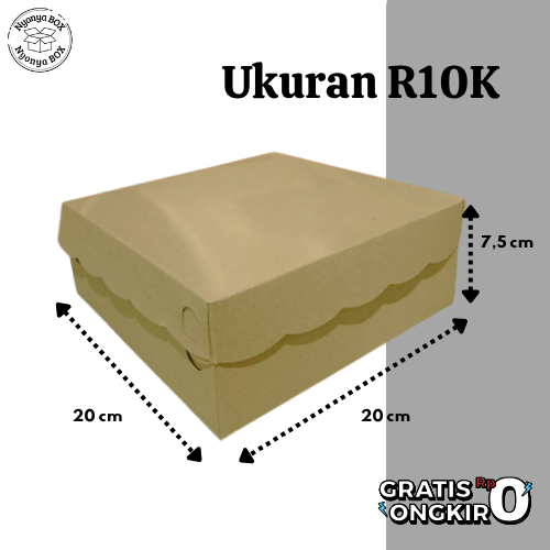 Kardus Nasi Kotak Termurah Coklat R10K / Box Nasi 350gsm Ukuran 20 x 20 x 7
