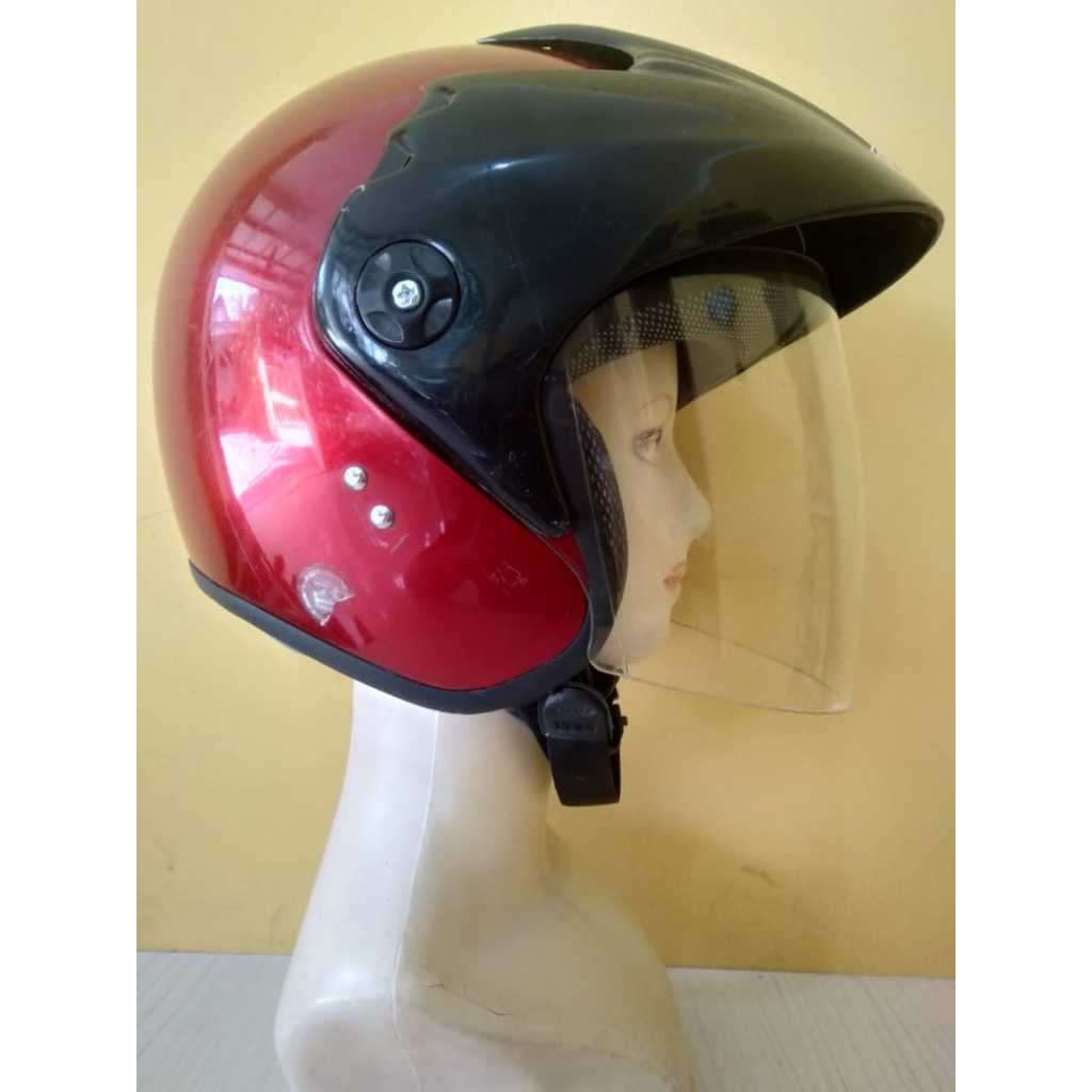 Helm Prelove INK CX390 INK Malangan Solid Merah Maroon Original Second Fully Original 100%