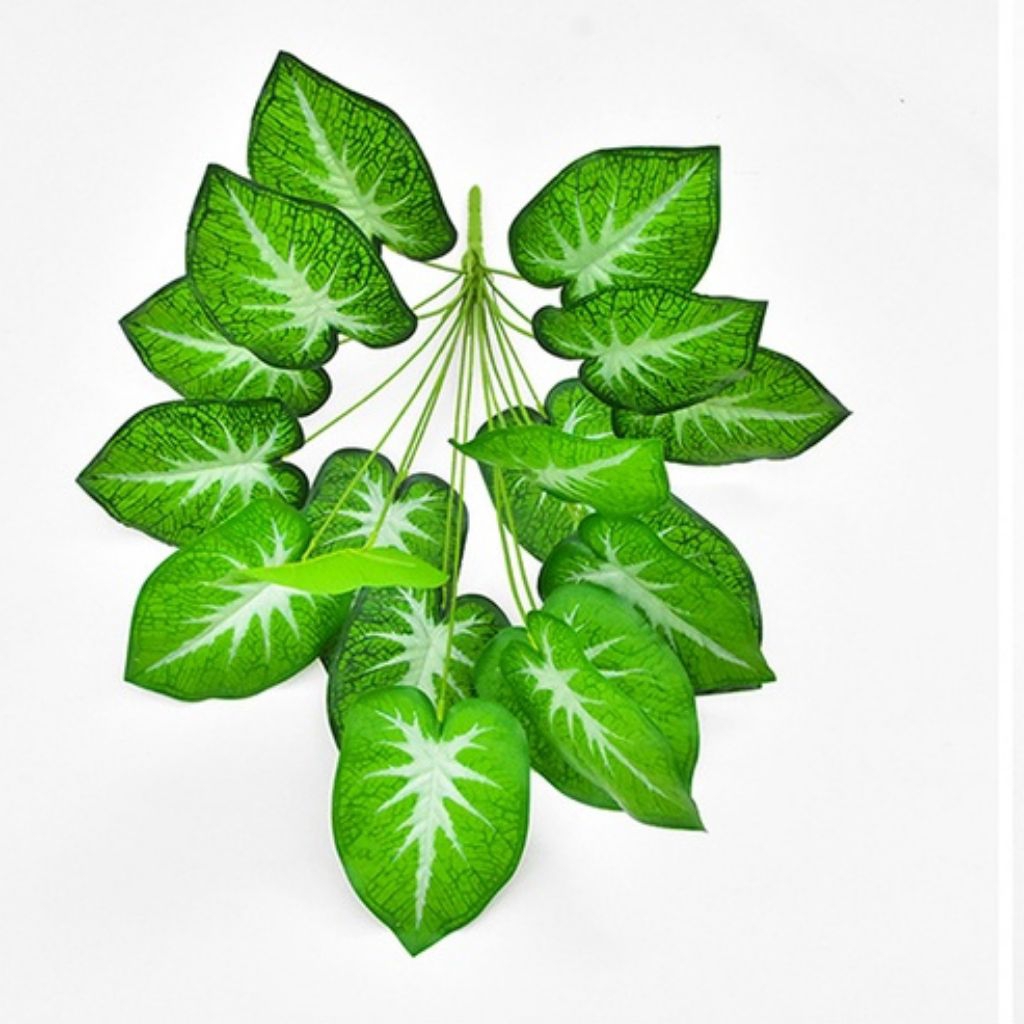 keladi plastik 18 daun / bunga hias