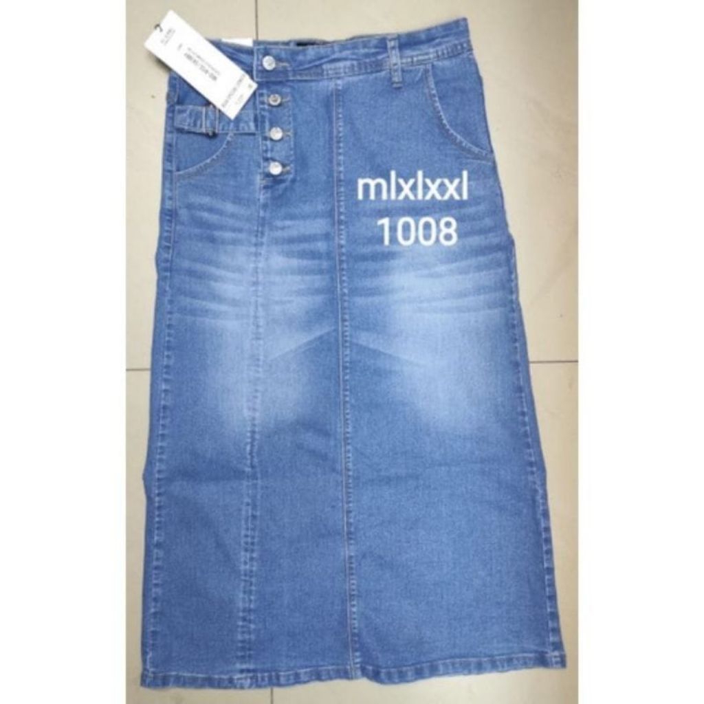 Rok Jeans Kekinian Rok Denim Dewasa Rok Jumbo Panjang Cewek