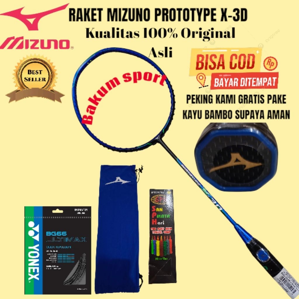 Raket mizuno prototype x-3D kualitas 100% Original asli Bisa (COD)