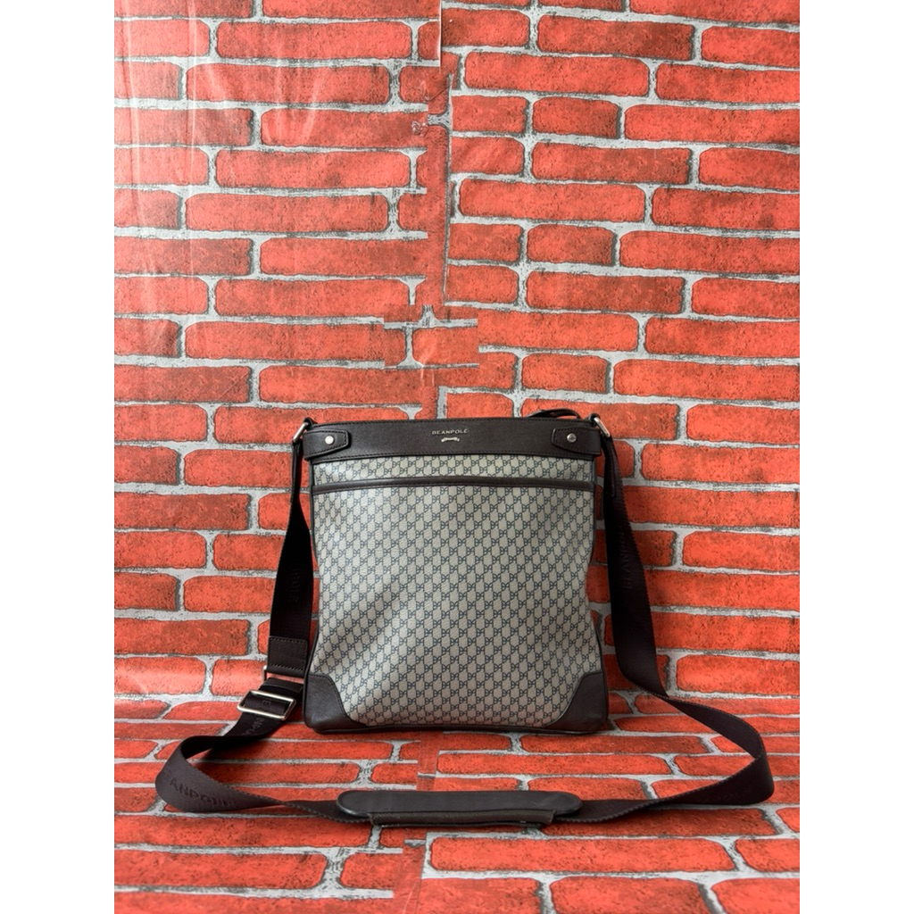 TAS SELEMPANG PRIA BEANPOLE KULIT SECOND BRANDED COKLAT / TAS SLING FASHION PRIA BEANPOLE