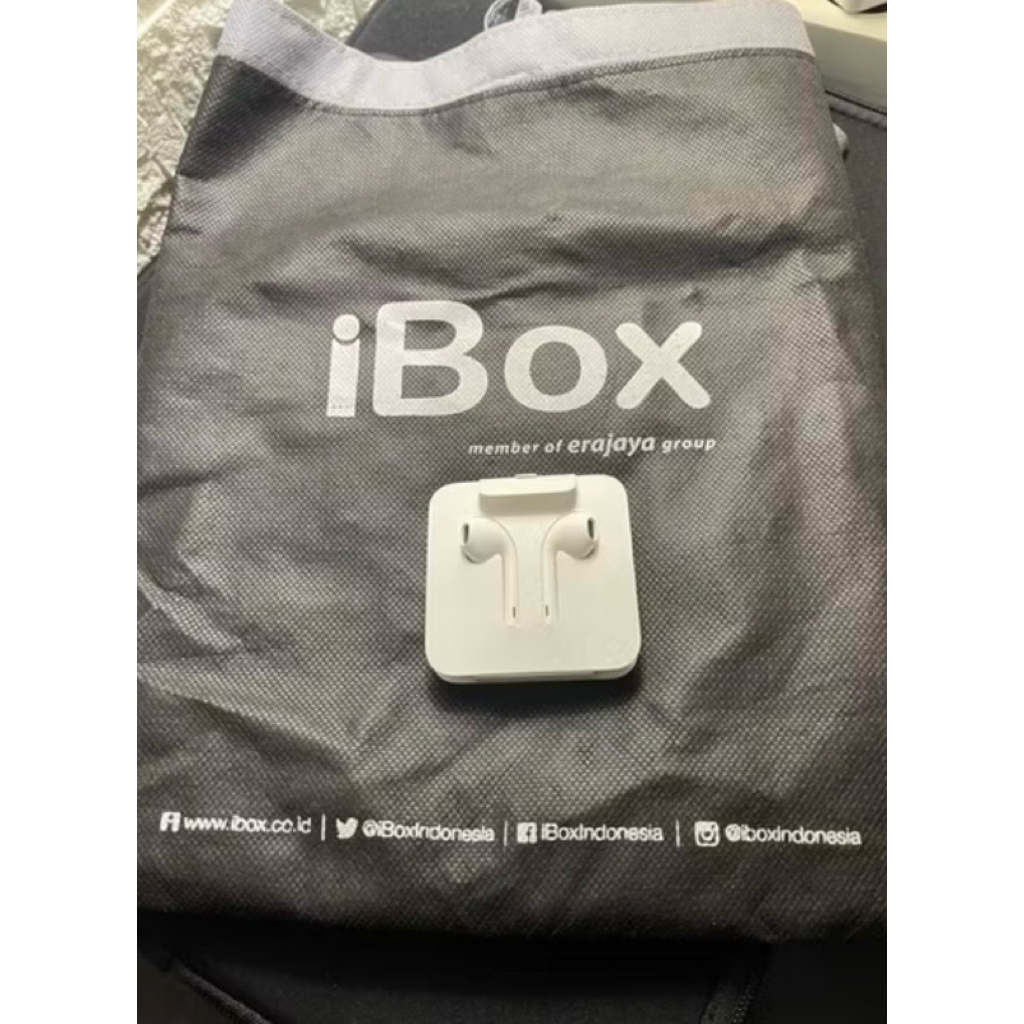 Jual headset iphone original ibox bawaan (earphone original) headset iphone original