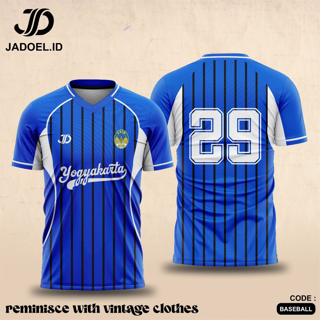 Jadoel_Jersey Retro Baseball PSIM Yogyakarta Home Away Free Custom Nameset Full Printing
