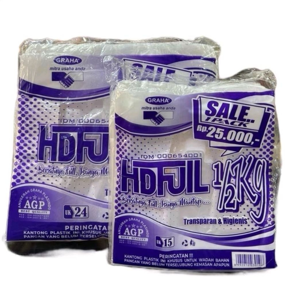 Kantong Plastik Transparan HD Full Ukuran 24 / Kantong Kresek Tebal Transparan HD Full Ukuran 15 / K