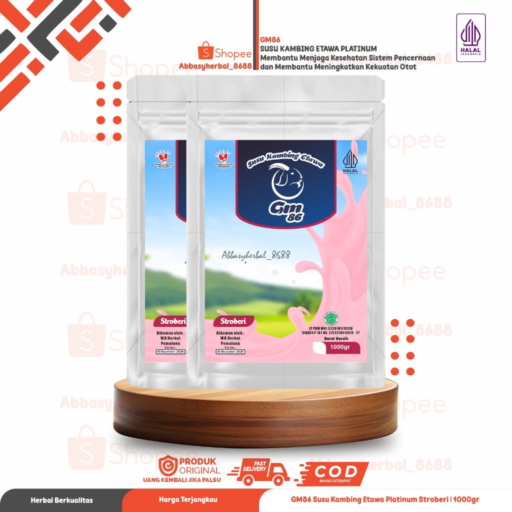 GM 86 Susu Kambing Etawa Bubuk 1 Kilogram Bantu Menambah Nafsu Makan Anak - Rasa Strawberry
