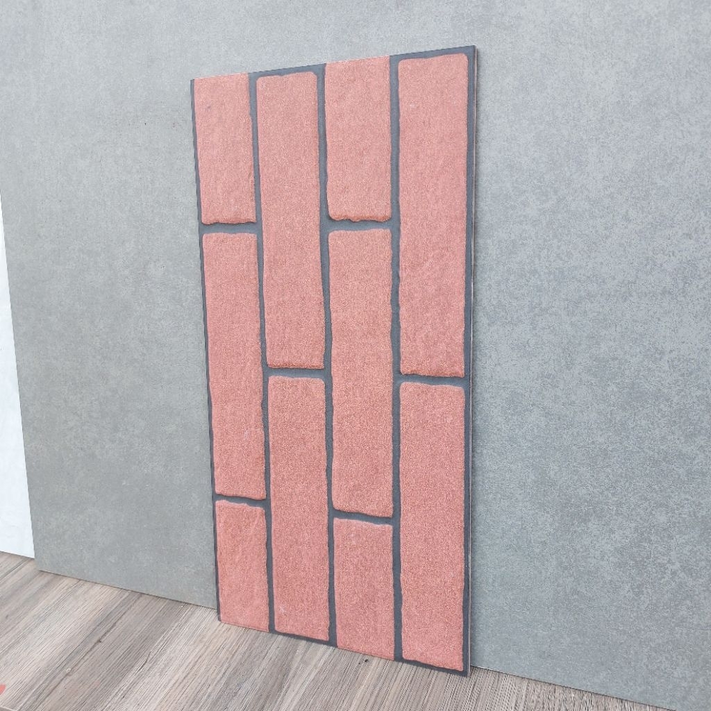 KERAMIK MOTIF BATA MERAH 25X40 TERACOTA