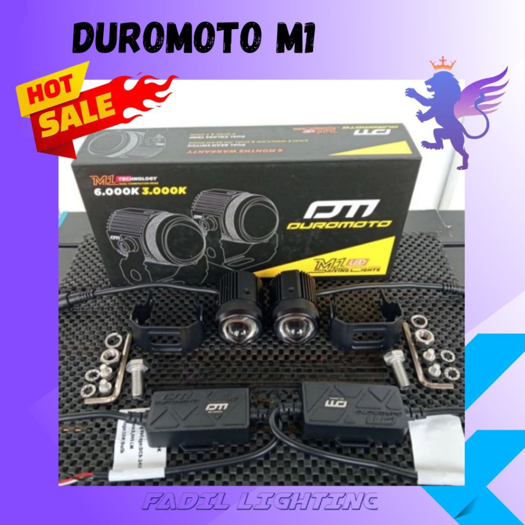 DUROMOTO M1 LAMPU LED PROYEKTOR MOTOR MOBIL DRIVING LAMP