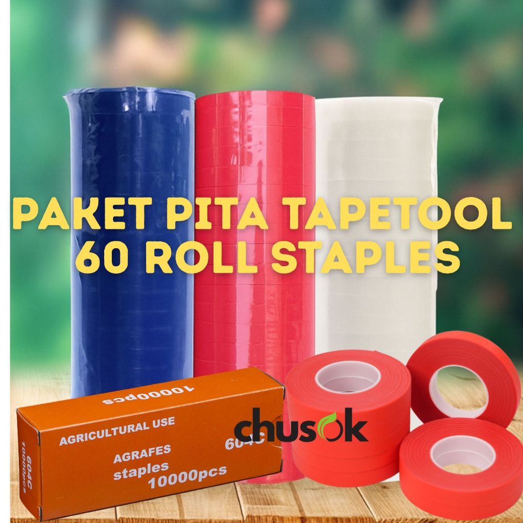 

Paket 60 Roll + 1 Kotak Staples Pita Tapetool CHUSOK