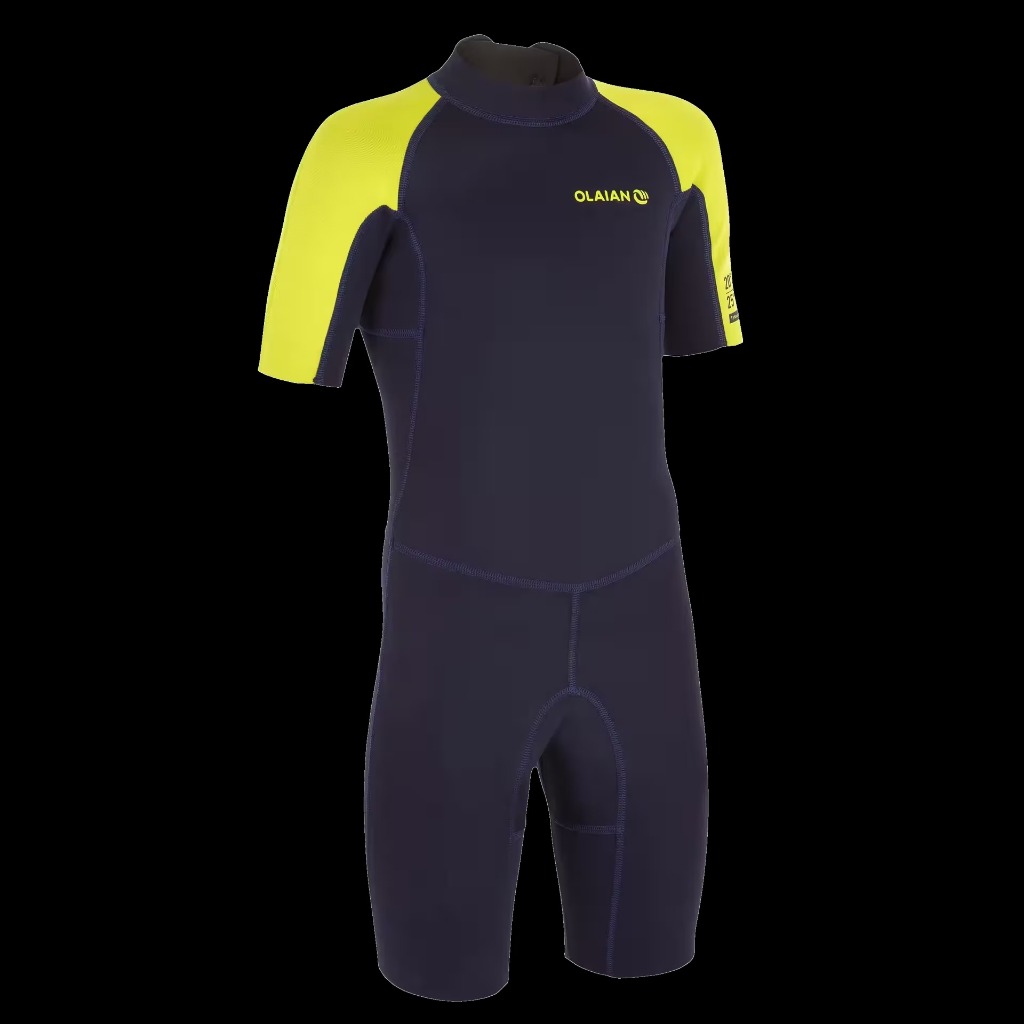 Olaian Wetsuit Neoprena anak 1,5 mm - Biru/Kuning 8403221