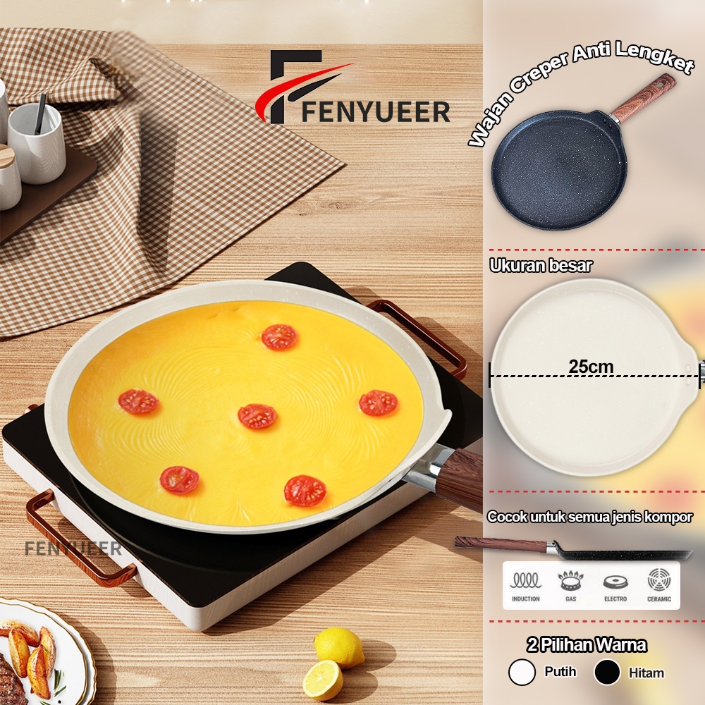 Fenyueer Crepes Pan / Wajan Teflon Risol Datar / Crepes Maker