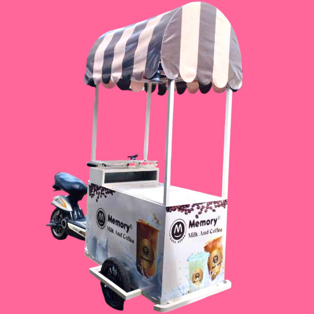 gerobak sepeda listrik keliling minuman kekinian bisa custem