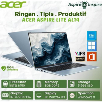 ACER Aspire Lite 14 AL14-32P-C1ES Intel N150 8GB 512GB SSD 14" WUXGA IPS W11 OHS